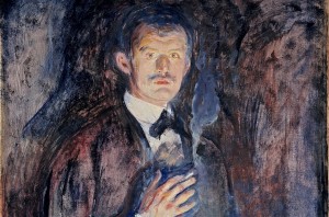 Detalj: Edvard Munch, Selvportrett med sigarett, 1895. Foto: Nasjonalmuseet